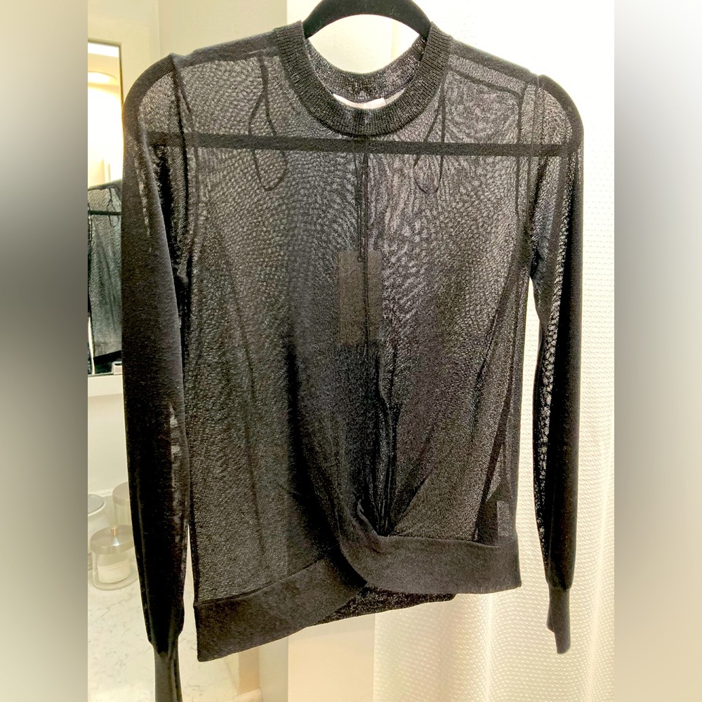 REISS Steph Women's Metallic Twist Front Sheer Blouse